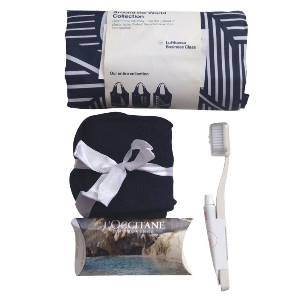 LUFTHANSA Business Class Travel Set Foldable Tote Bag